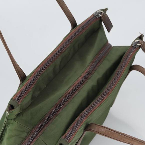 PRADA Shoulder Bag Nylon Leather Khaki Brown Silver Auth bs20160 - Picture 6 of 16